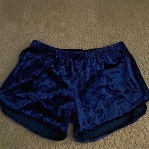 Blue velvet shorts never worn
